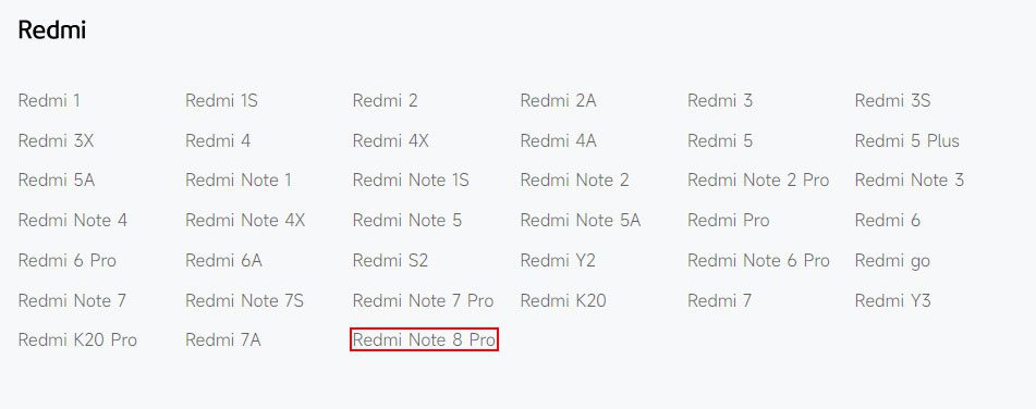 Xiaomi прекратила поддержку Redmi Note 8 Pro и ещё двух смартфонов